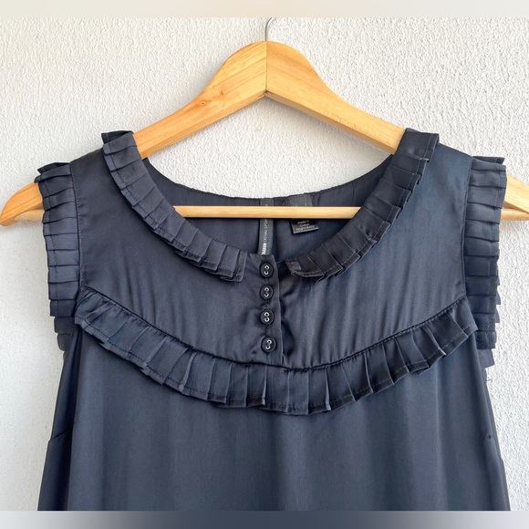 MANGO | Sleeveless Black Satin Mini Dress - Picture 3 of 16